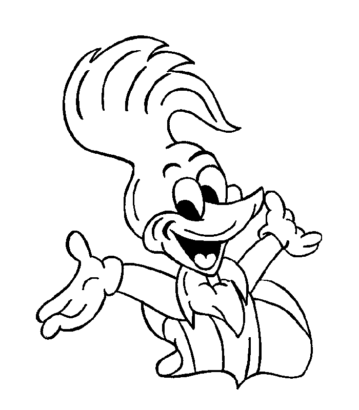Coloring page: Woody Woodpecker (Cartoons) #28452 - Free Printable Coloring Pages
