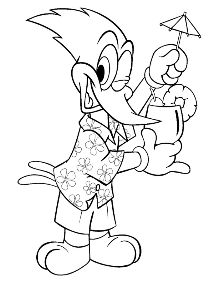 Coloring page: Woody Woodpecker (Cartoons) #28460 - Free Printable Coloring Pages