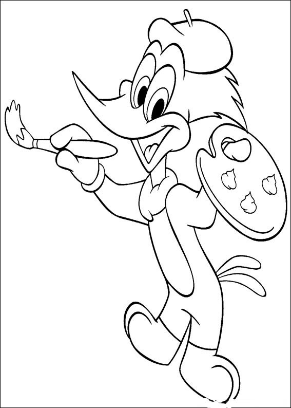 Coloring page: Woody Woodpecker (Cartoons) #28467 - Free Printable Coloring Pages