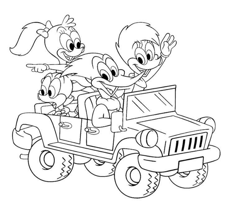 Coloring page: Woody Woodpecker (Cartoons) #28476 - Free Printable Coloring Pages
