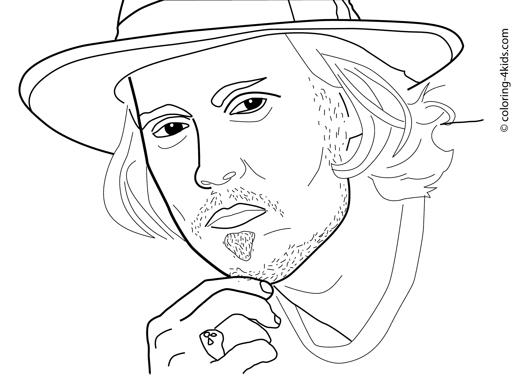 Download Johnny Depp #123658 (Celebrities) - Printable coloring pages