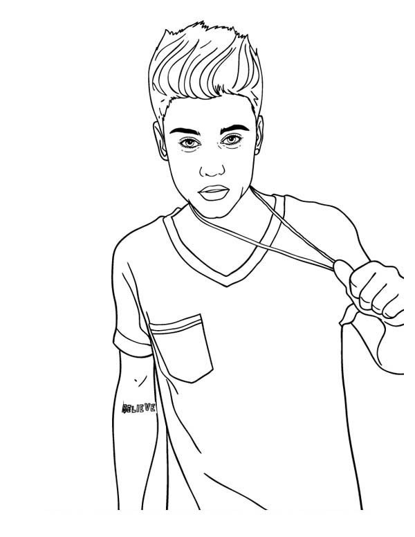 Drawings Justin Bieber (Celebrities) – Printable coloring pages