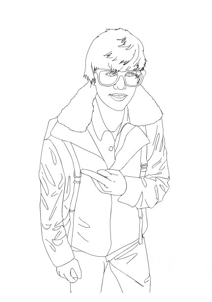 Coloring page: Justin Bieber (Celebrities) #122476 - Printable coloring pages