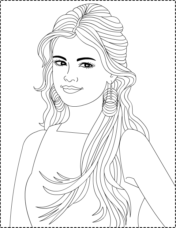 Coloring page: Selena Gomez (Celebrities) #123815 - Free Printable Coloring Pages