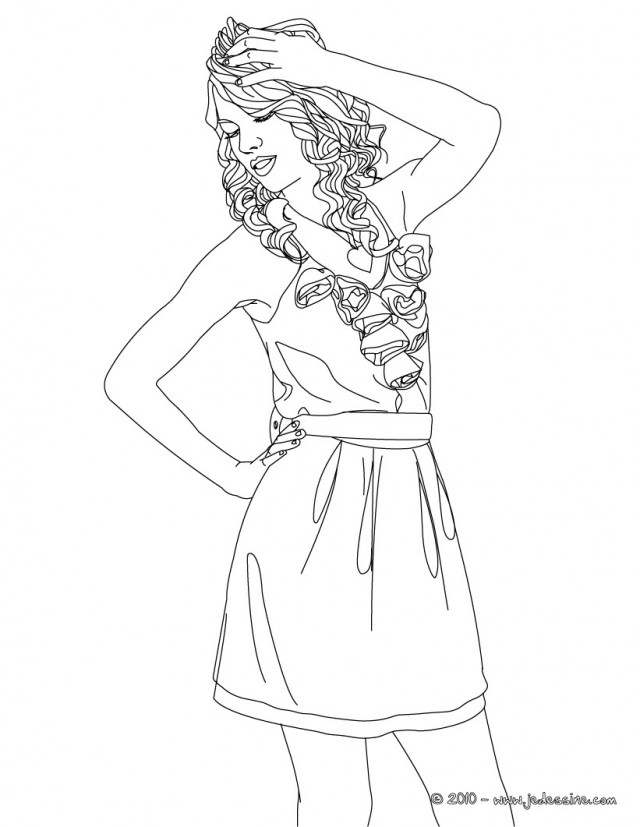 Coloring page: Taylor Swift (Celebrities) #123875 - Free Printable Coloring Pages