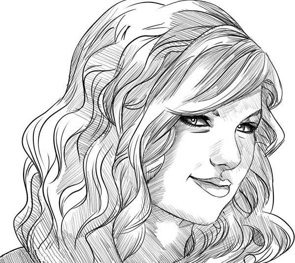 Coloring page: Taylor Swift (Celebrities) #123948 - Free Printable Coloring Pages