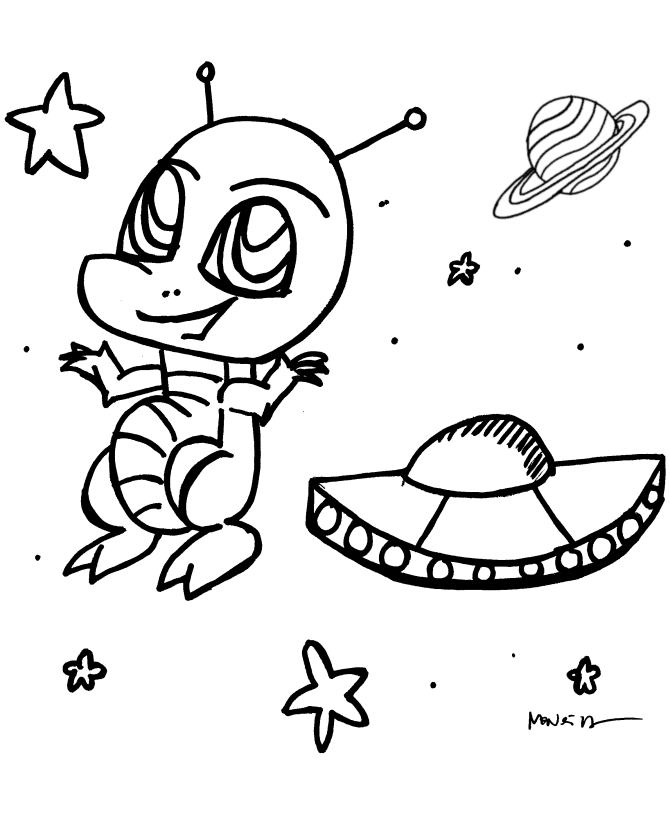 Coloring page: Alien (Characters) #94645 - Free Printable Coloring Pages
