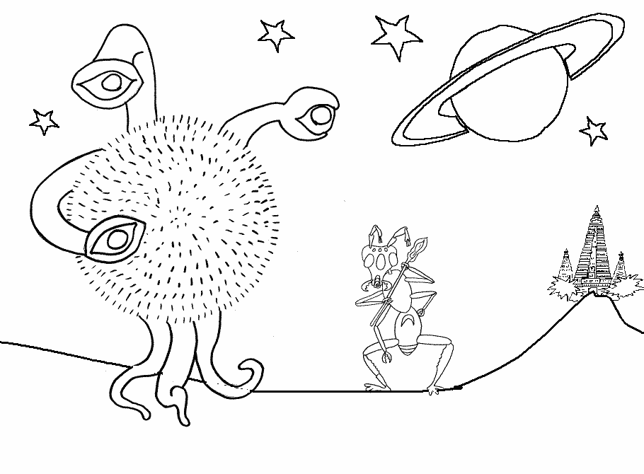 Coloring page: Alien (Characters) #94821 - Free Printable Coloring Pages