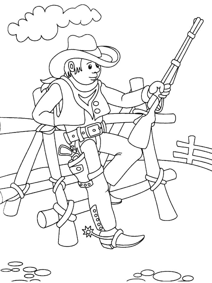 Free printable Cowboy coloring page #213528 from Characters collection
