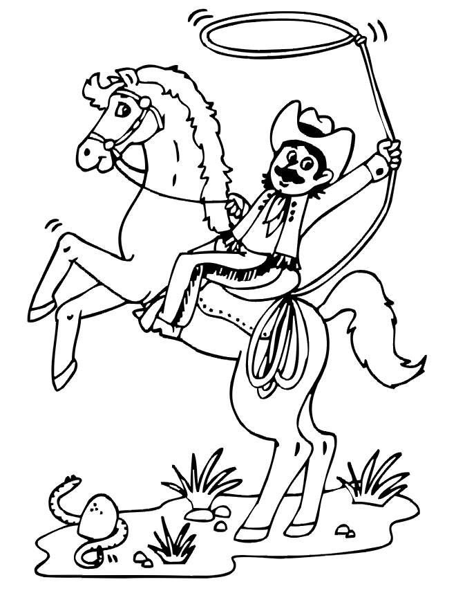 Coloring page: Cowboy (Characters) #91423 - Free Printable Coloring Pages