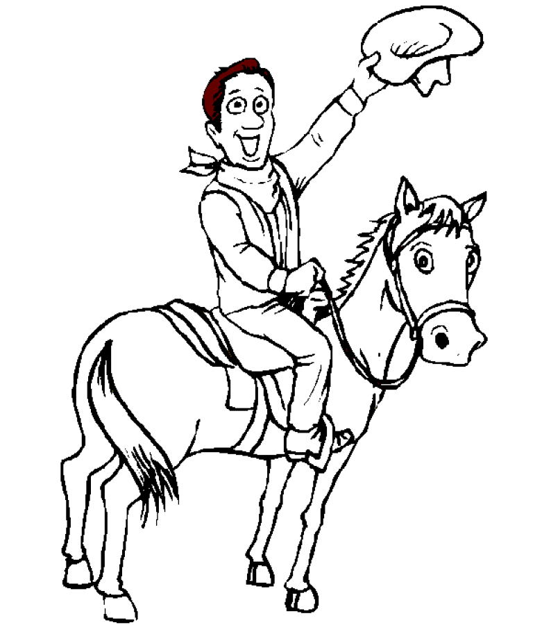 Coloring page: Cowboy (Characters) #91428 - Free Printable Coloring Pages