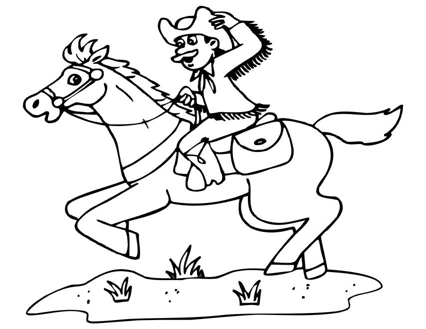 Coloring page: Cowboy (Characters) #91519 - Free Printable Coloring Pages