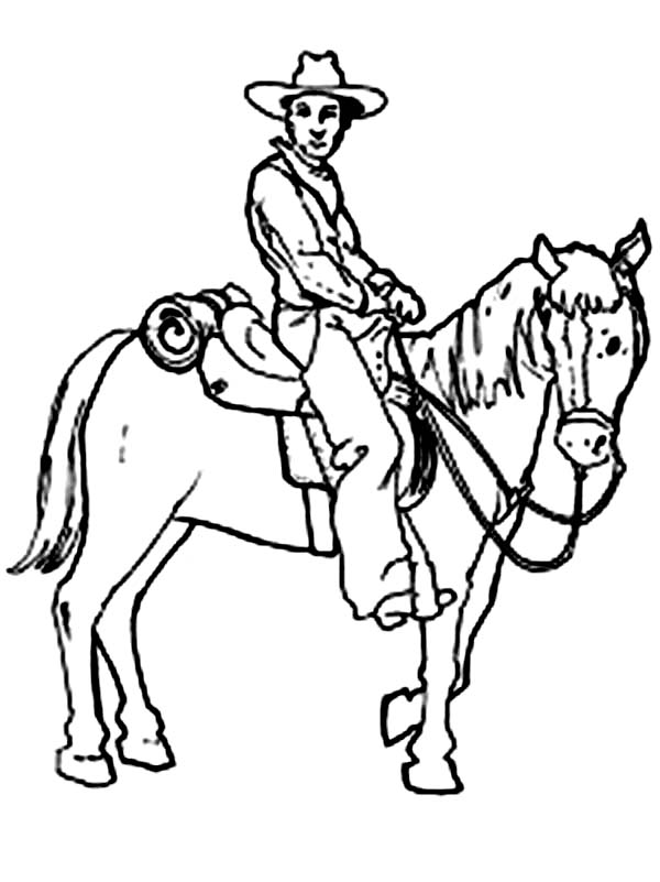 Coloring page Cowboy 91657 (Characters) Printable Coloring Pages