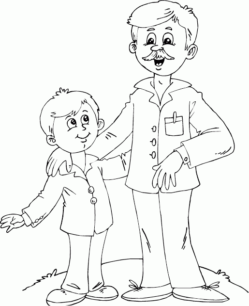 Coloring page: Dad (Characters) #103654 - Printable coloring pages