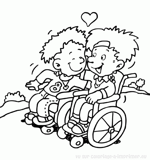 Coloring page: Disabled Person (Characters) #98412 - Printable coloring pages