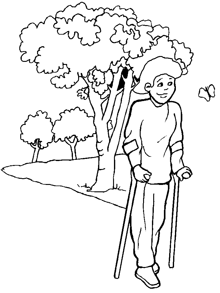 Coloring page: Disabled Person (Characters) #98426 - Free Printable Coloring Pages