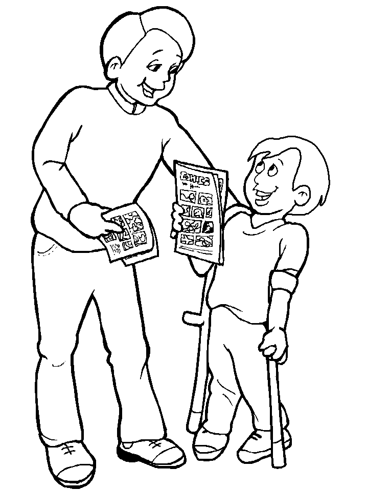 Coloring page: Disabled Person (Characters) #98428 - Free Printable Coloring Pages