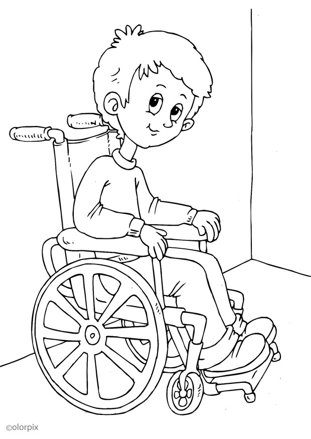 Coloring page: Disabled Person (Characters) #98445 - Printable coloring pages