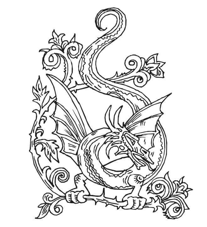 Free printable Dragon coloring page #173283 from Characters collection