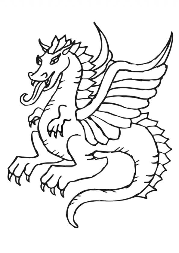 Free printable Dragon coloring page #173299 from Characters collection Free printable Dragon coloring page #173299 from Characters collection