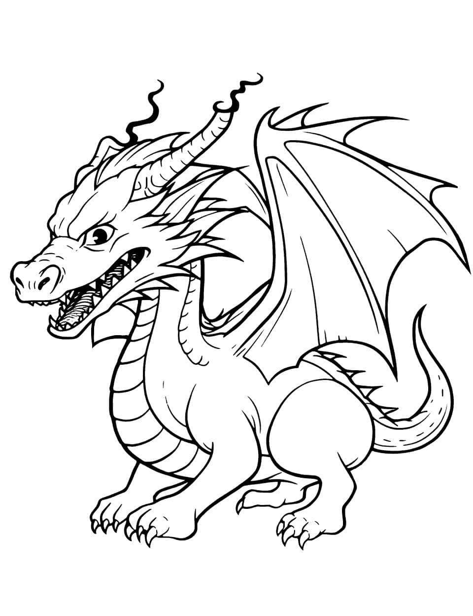 Free printable Dragon coloring page #218240 from Characters collection
