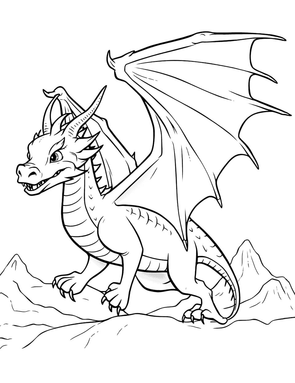 Free printable Dragon coloring page #218241 from Characters collection Free printable Dragon coloring page #218241 from Characters collection