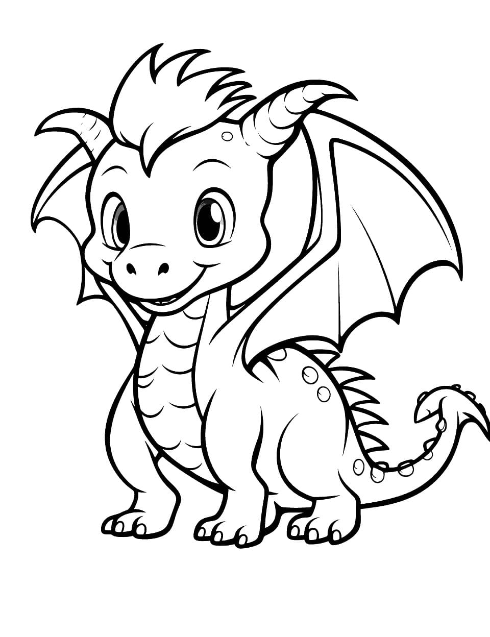 Free printable Dragon coloring page #218246 from Characters collection Free printable Dragon coloring page #218246 from Characters collection