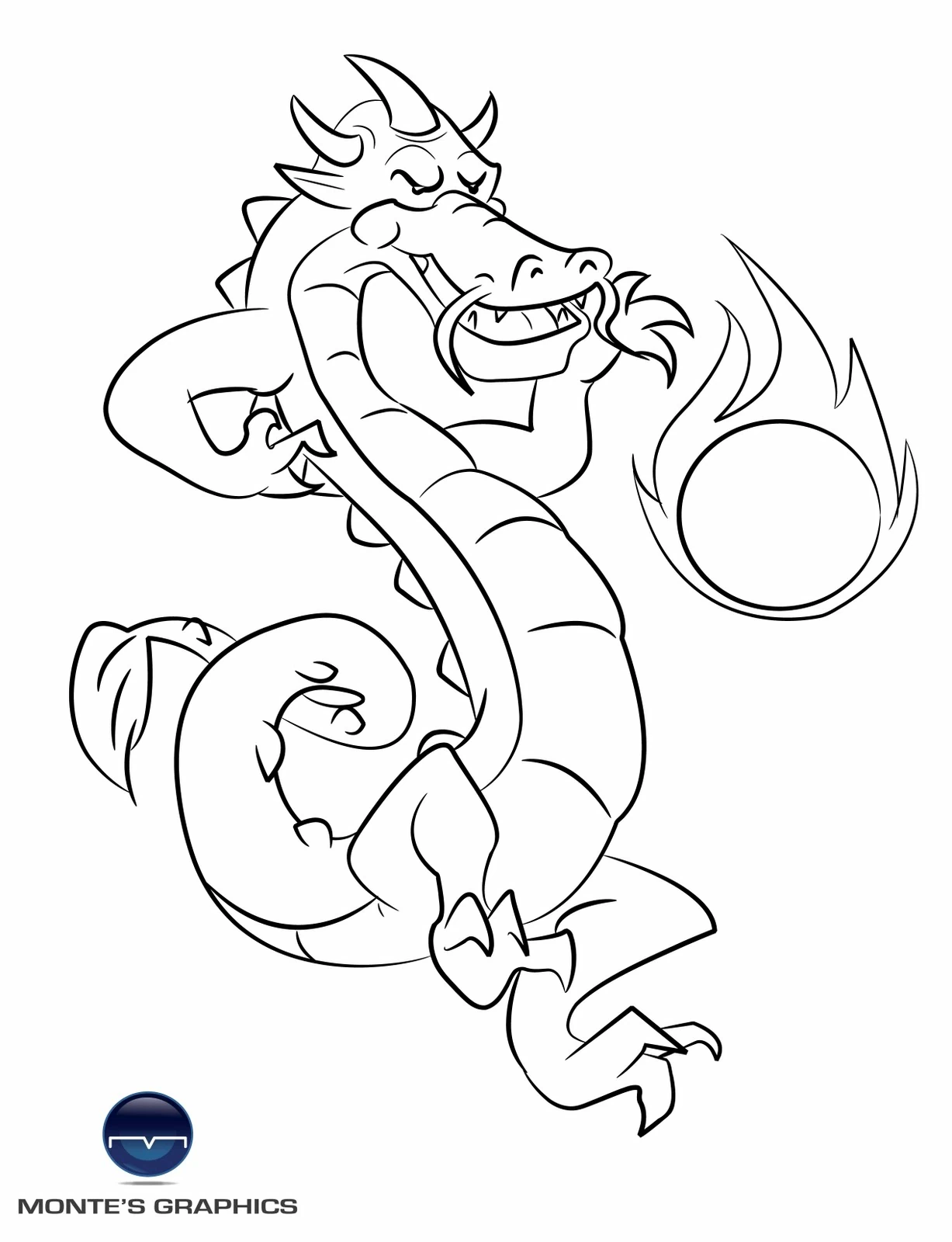 Free printable Dragon coloring page #5883 from Characters collection Free printable Dragon coloring page #5883 from Characters collection