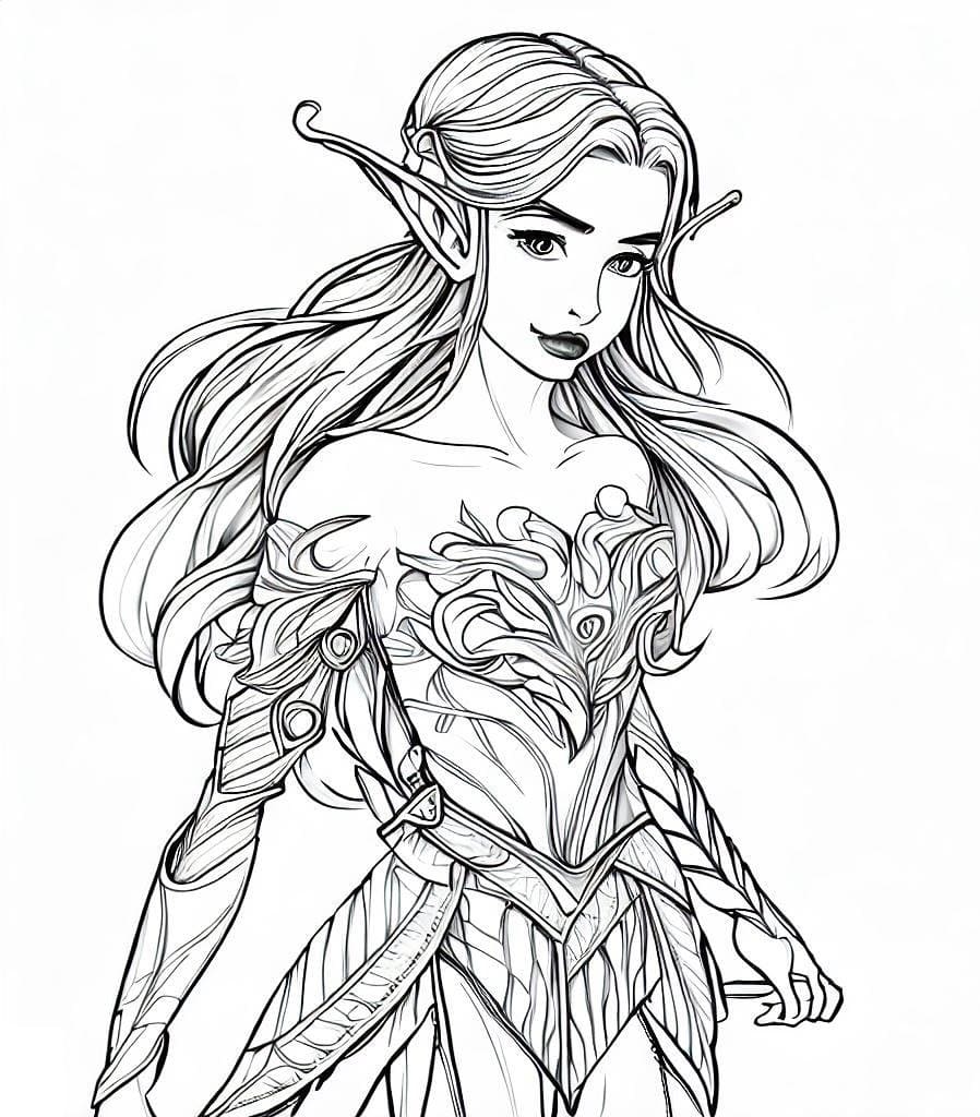 Free printable Elf coloring page #193708 from Characters collection