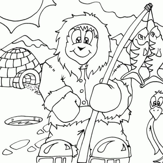 Free printable Eskimo coloring page #191311 from Characters collection
