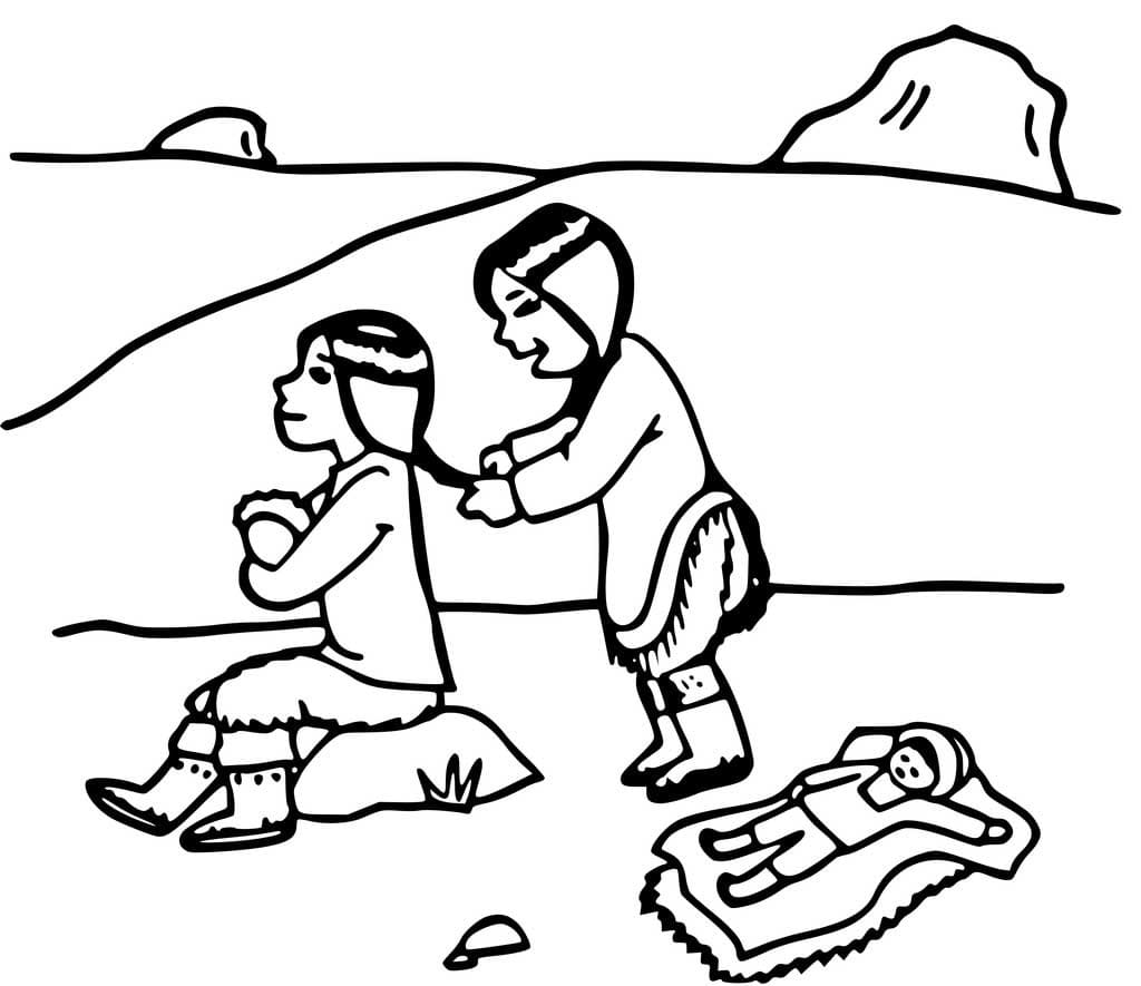 Free printable Eskimo coloring page #191314 from Characters collection Free printable Eskimo coloring page #191314 from Characters collection