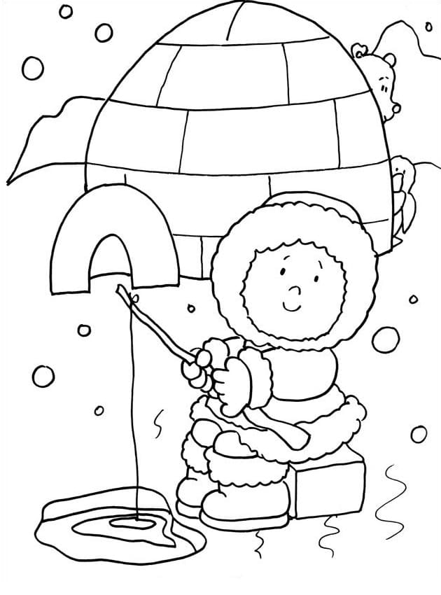 Free printable Eskimo coloring page #191326 from Characters collection