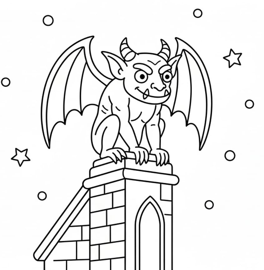 Free printable gargoyle coloring page #221774 from Characters collection