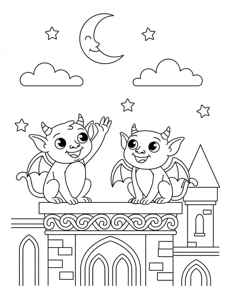 Free printable gargoyle coloring page #221787 from Characters collection Free printable gargoyle coloring page #221787 from Characters collection