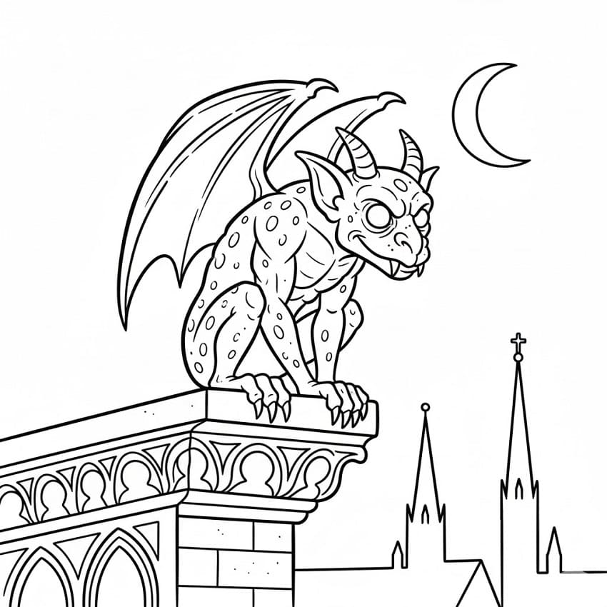 Free printable gargoyle coloring page #221790 from Characters collection