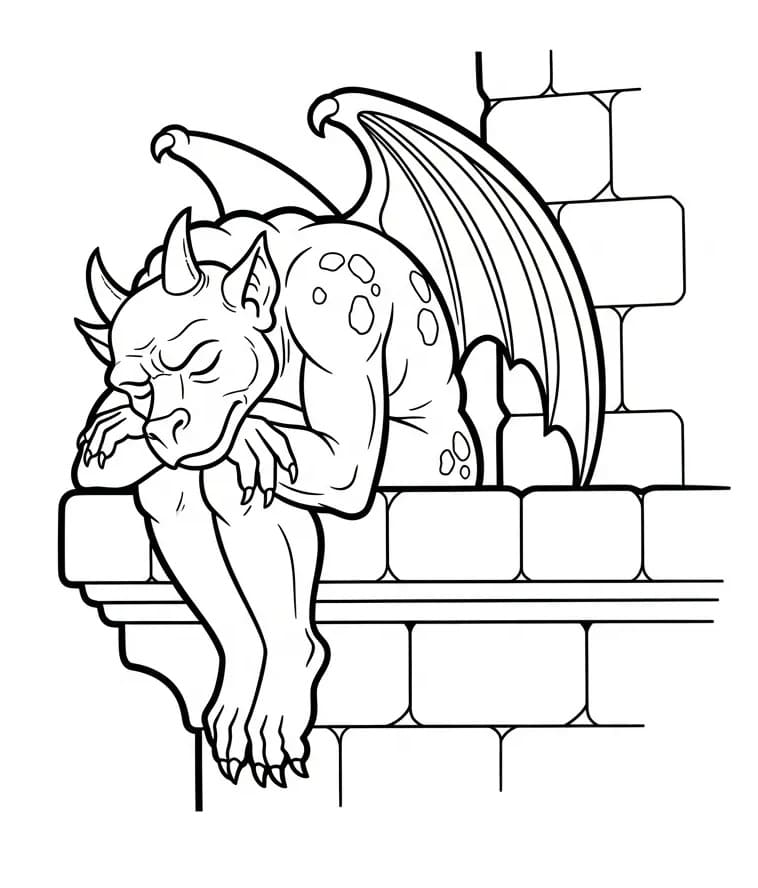 Free printable gargoyle coloring page #221794 from Characters collection