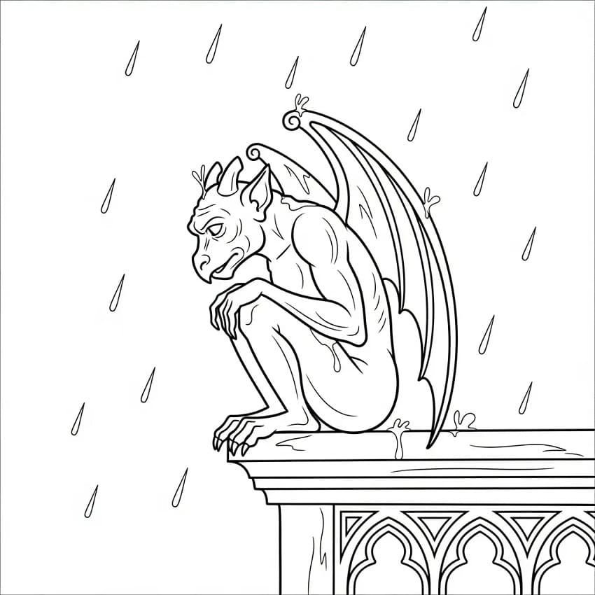Free printable gargoyle coloring page #221796 from Characters collection