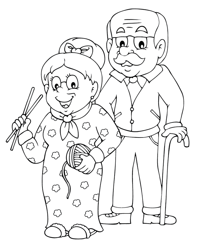 Drawings Grandparents (Characters) – Printable coloring pages