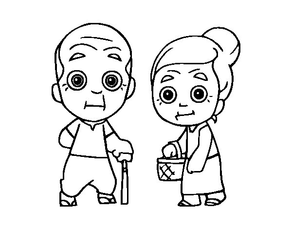 Coloring page: Grandparents (Characters) #150623 - Free Printable Coloring Pages