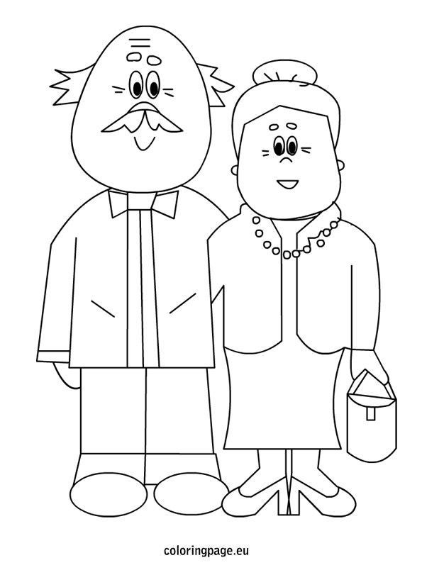 Coloring page: Grandparents (Characters) #150651 - Free Printable Coloring Pages