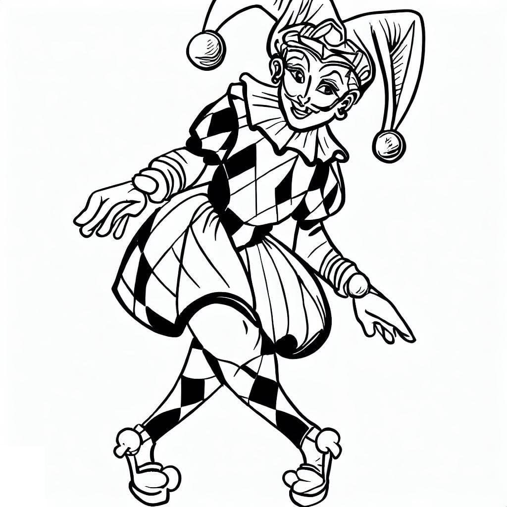 Free printable Harlequin coloring page #190058 from Characters collection Free printable Harlequin coloring page #190058 from Characters collection