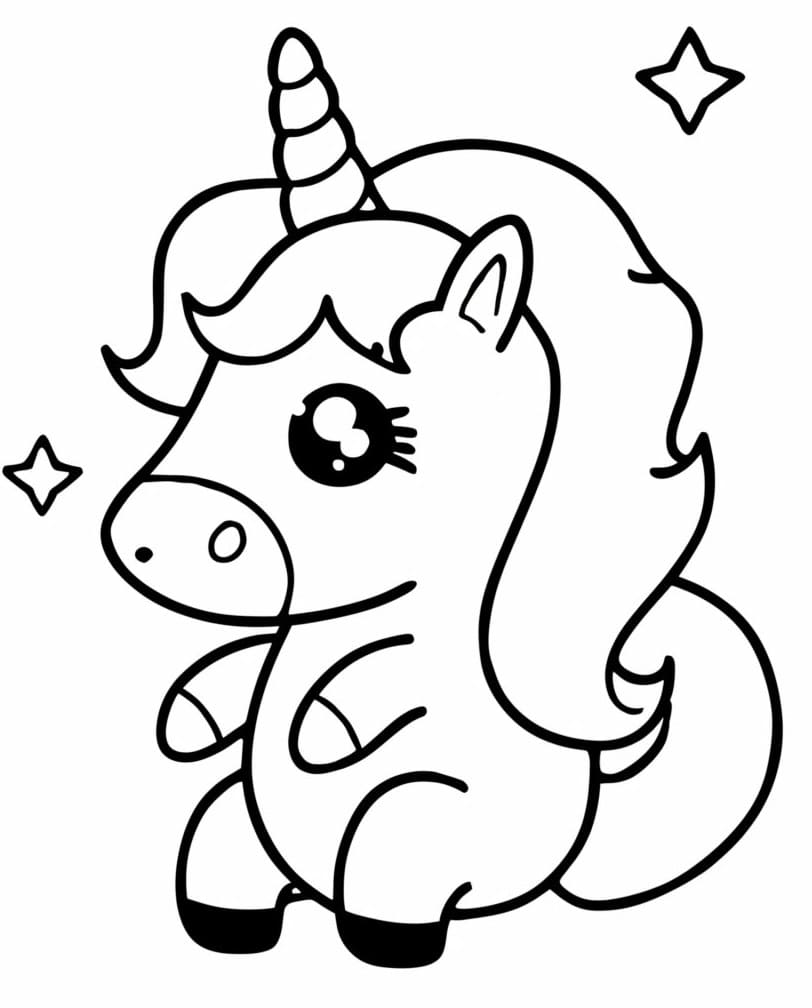 Free printable Kawaii Unicorn coloring page #209299 from Characters collection