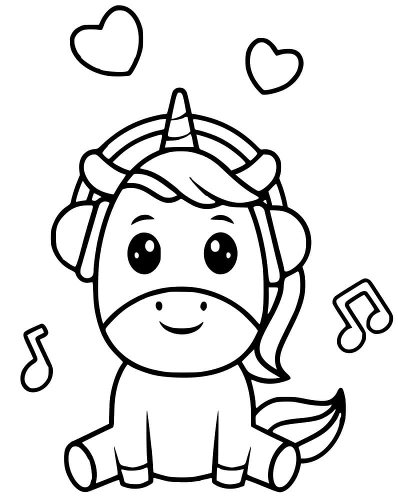 Free printable Kawaii Unicorn coloring page #209303 from Characters collection