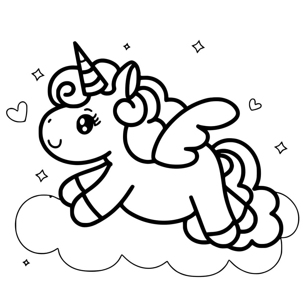 Free printable Kawaii Unicorn coloring page #209311 from Characters collection