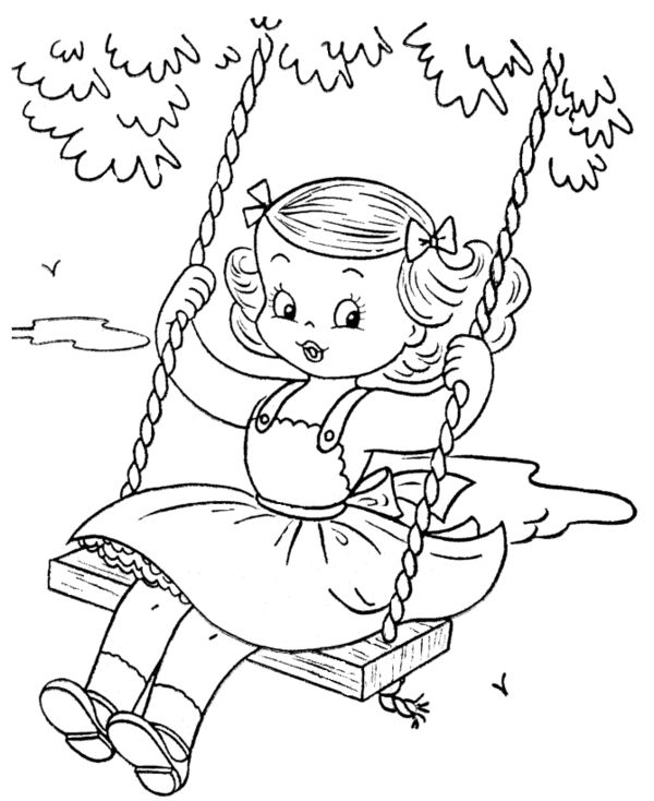 little girl coloring page