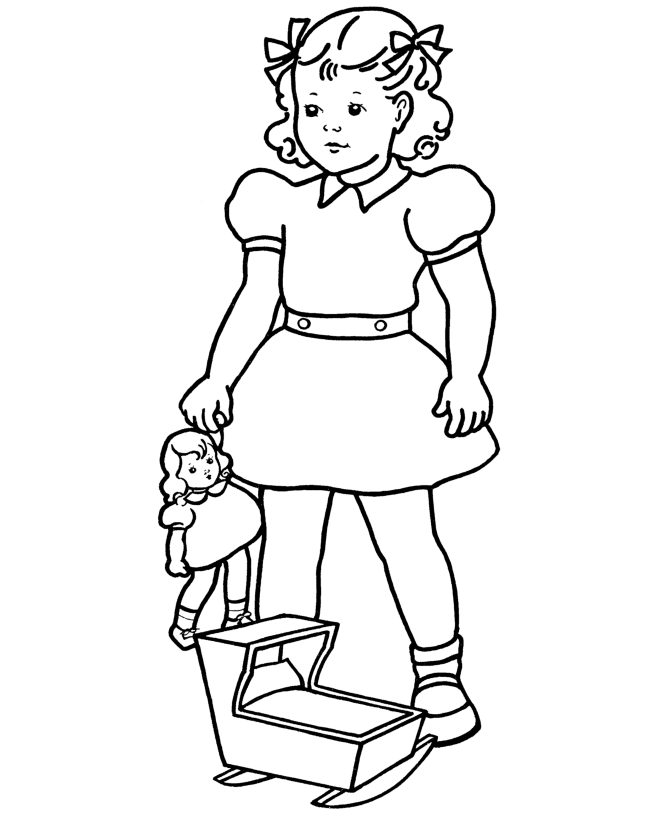 Coloring page: Little Girl (Characters) #96529 - Free Printable Coloring Pages