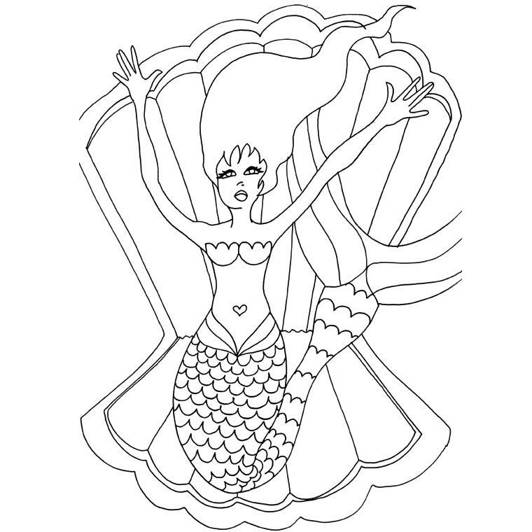 Coloring page: Mermaid (Characters) #147171 - Free Printable Coloring Pages