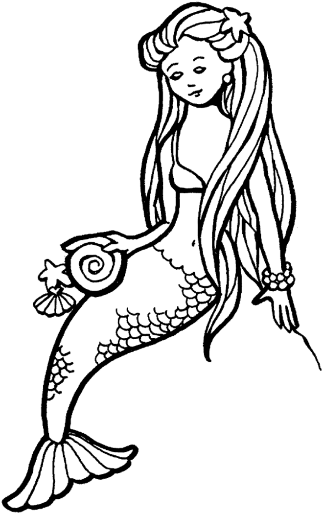 Coloring page: Mermaid (Characters) #147172 - Free Printable Coloring Pages