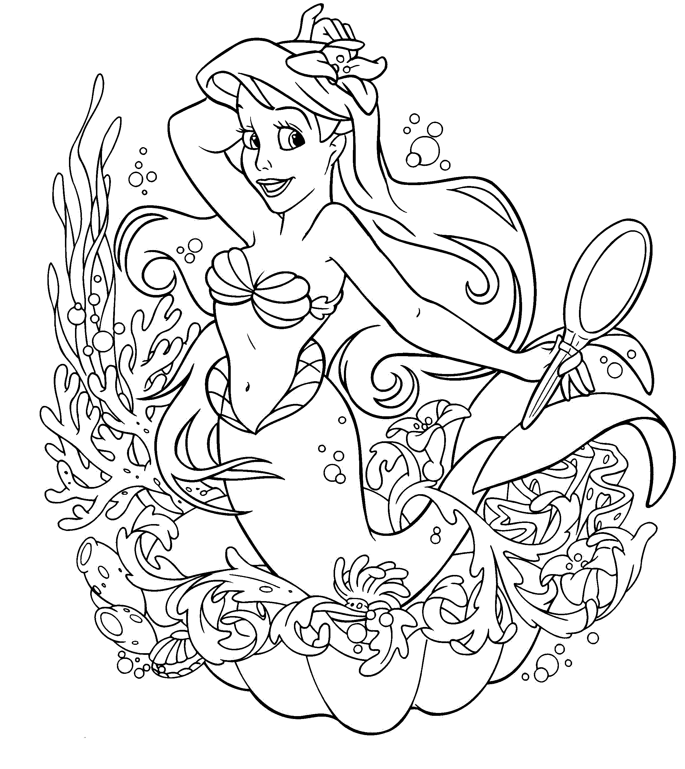 Coloring page: Mermaid (Characters) #147177 - Free Printable Coloring Pages