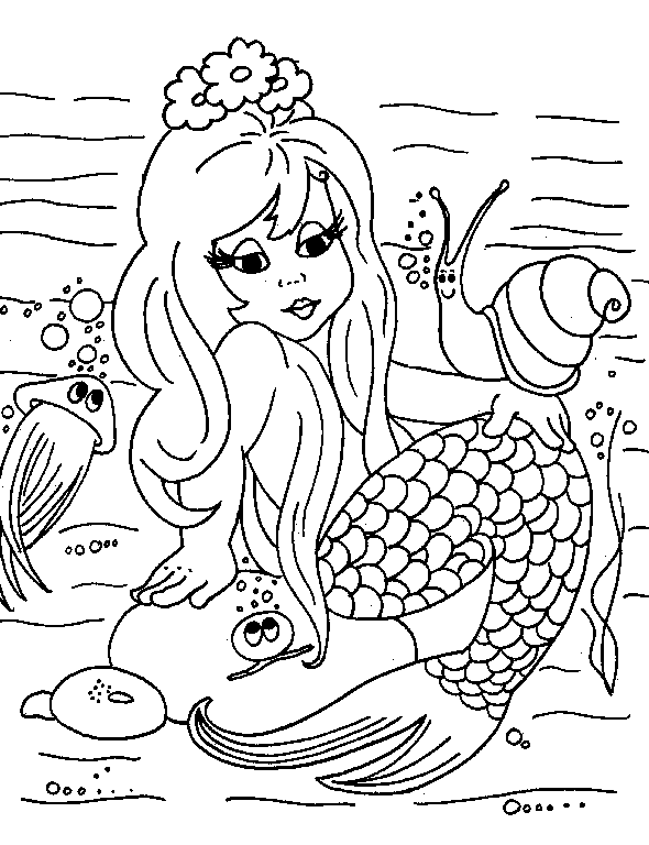 Coloring page: Mermaid (Characters) #147186 - Free Printable Coloring Pages